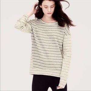 Lou & Grey Newspaper Striped Cotton Knit Pullover Sweater Top XS
